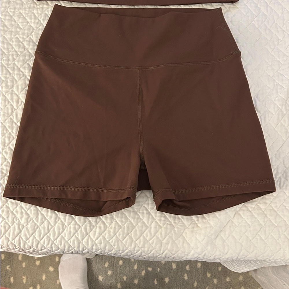 Weworewhat Women's Brown Biker Shorts (Top not included)